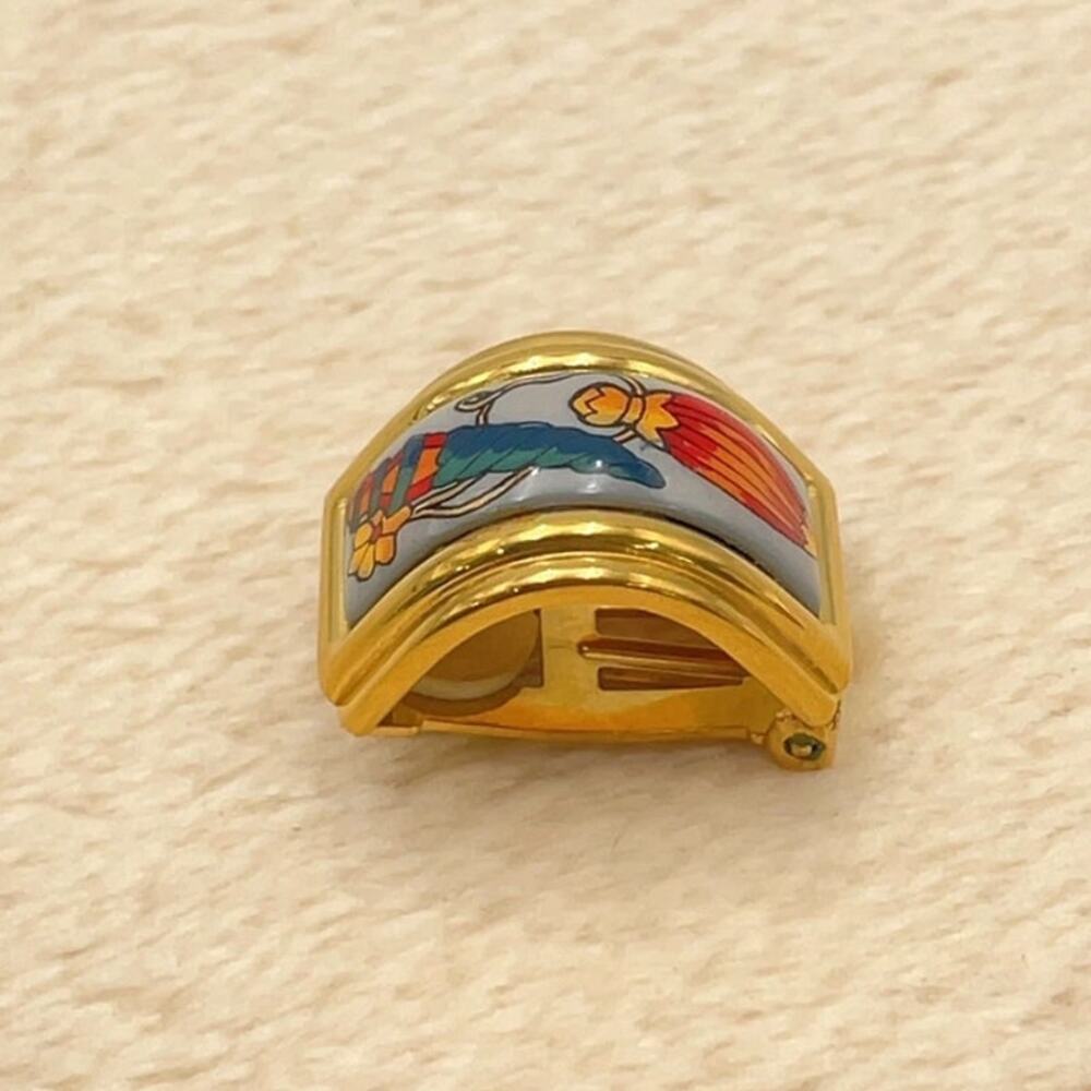 Hermes GD Enamel Earrings Perfume Bottle pattern W/Box - Picture 5 of 16